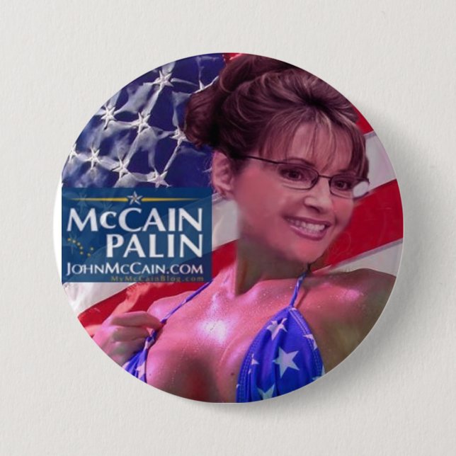 Badge Rond 7,6 Cm Caribou - Sarah Palin (Devant)