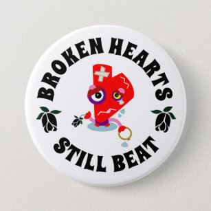 Badge Rond 7,6 Cm Caricature de Red Broken Heart anti-Valentine's Da