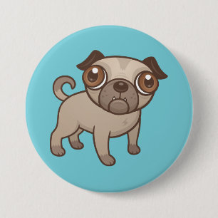 Badge Rond 7,6 Cm Carlin Puppy