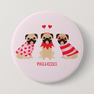 Badge Rond 7,6 Cm Carlins Et Baisers De Bons Chiens Carlins