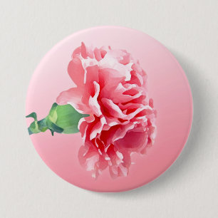 Badge Rond 7,6 Cm Carnation rose