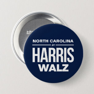 Badge Rond 7,6 Cm Caroline du Nord : Harris Walz