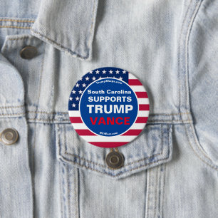 Badge Rond 7,6 Cm Caroline du Sud SOUTIENT TRUMP VANCE