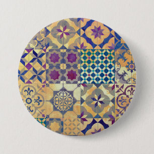 Badge Rond 7,6 Cm Carrelage traditionnel méditerranéen et égéen colo