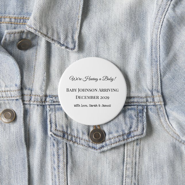 Badge Rond 7,6 Cm Carte de déclaration personnalisée pour bébé (En situation)