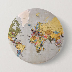Badge Rond 7,6 Cm carte mondiale