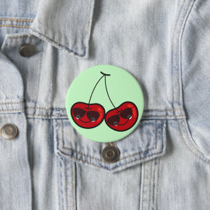 Badge Rond 7,6 Cm Cartographie Amusante & Cool Cerises Cheeky Avec L