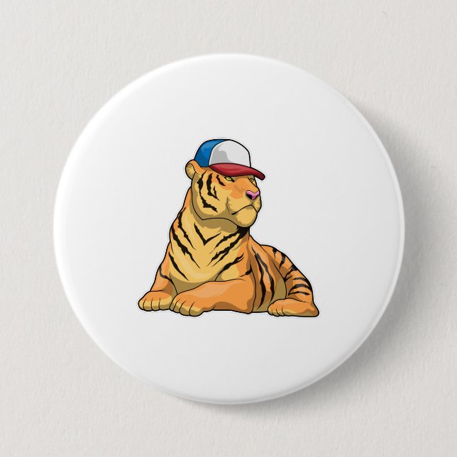 Badge Rond 7,6 Cm Casquette de tigre (Devant)