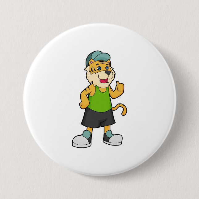 Badge Rond 7,6 Cm Casquette de tigre (Devant)