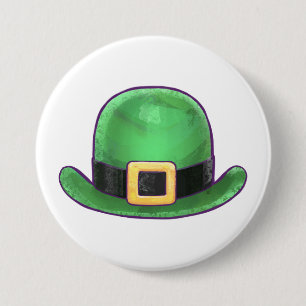 Badge Rond 7,6 Cm Casquette du Derby Vert de la Saint-Paddys