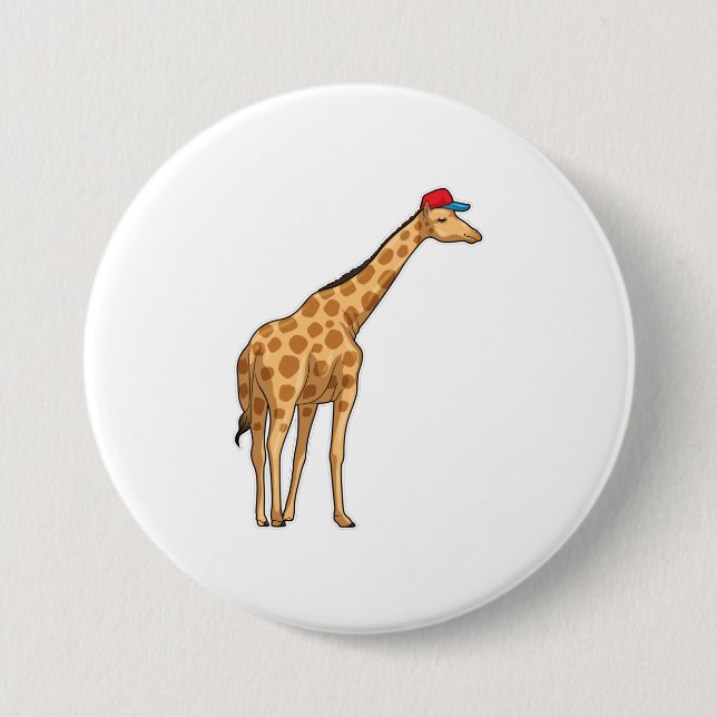 Badge Rond 7,6 Cm Casquette Giraffe (Devant)