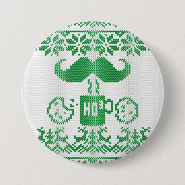 Badge Rond 7,6 Cm Casse-croûte de minuit de vert de moustache de (Devant)
