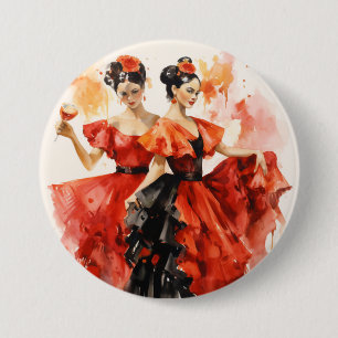 Badge Rond 7,6 Cm Casse-Noisette Ballet, Danseurs Espagnols Fougueux