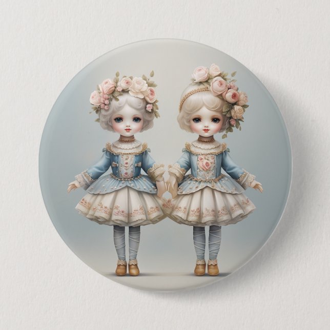 Badge Rond 7,6 Cm Casse-Noisette Mode-Rosebuds Ballet (Devant)