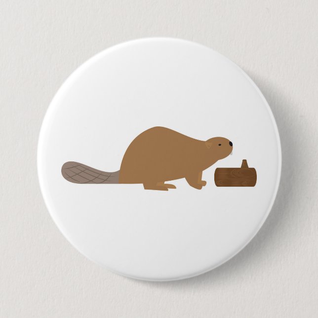 Badge Rond 7,6 Cm Castor (Devant)