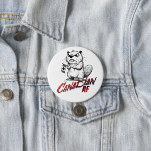 Badge Rond 7,6 Cm Castor canadien en colère