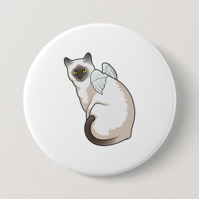 Badge Rond 7,6 Cm Cat Angel (Devant)