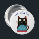 Badge Rond 7,6 Cm Cat Ladies Vote Script Rustique Bold mignon Patrio<br><div class="desc">"Les femmes de chat votent". Soyez fier et partagez votre soutien pour Kamala Harris avec ce bouton mignon, amusant, graphique, patriotique. Une jolie illustration de chat rustique en noir, rouge, blanc et turquoise bleu et bleu marine manuscrite typographie recouvre un arrière - plan blanc. Prouvez Vance faux, fêtez fièrement d'être...</div>