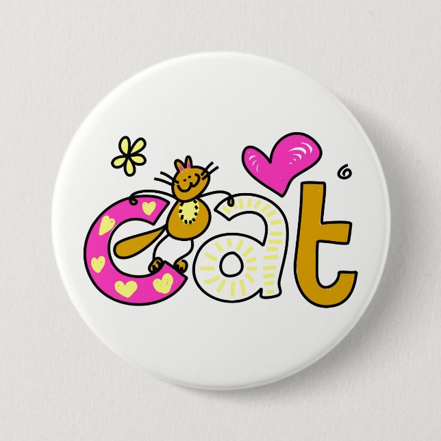 Badge Rond 7,6 Cm CAT Love (Devant)