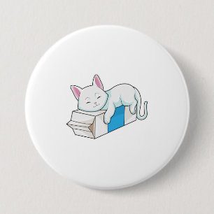 Badge Rond 7,6 Cm Cat with Milk