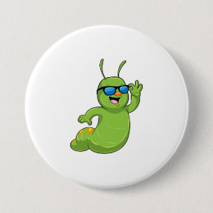 Badge Rond 7,6 Cm Caterpillar avec lunettes de soleil