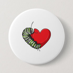 Badge Rond 7,6 Cm Caterpillar love heart