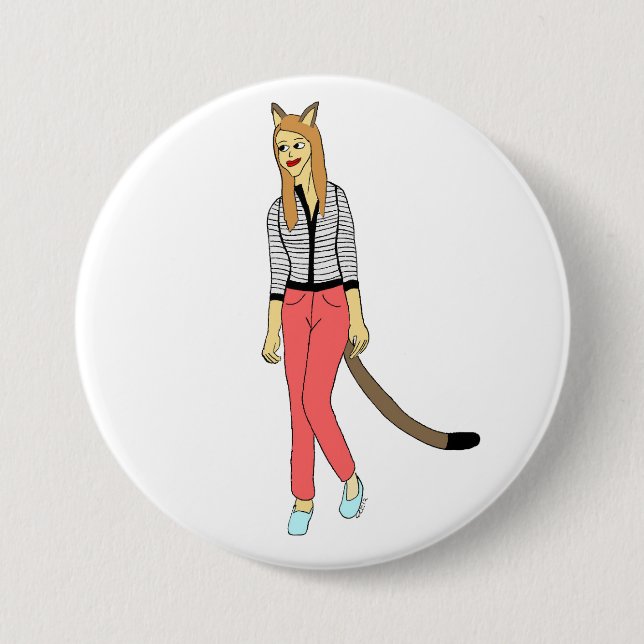 Badge Rond 7,6 Cm catgirl (Devant)