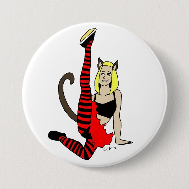 Badge Rond 7,6 Cm catgirl (Devant)