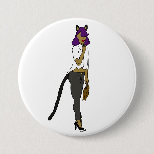 Badge Rond 7,6 Cm catgirl (Devant)