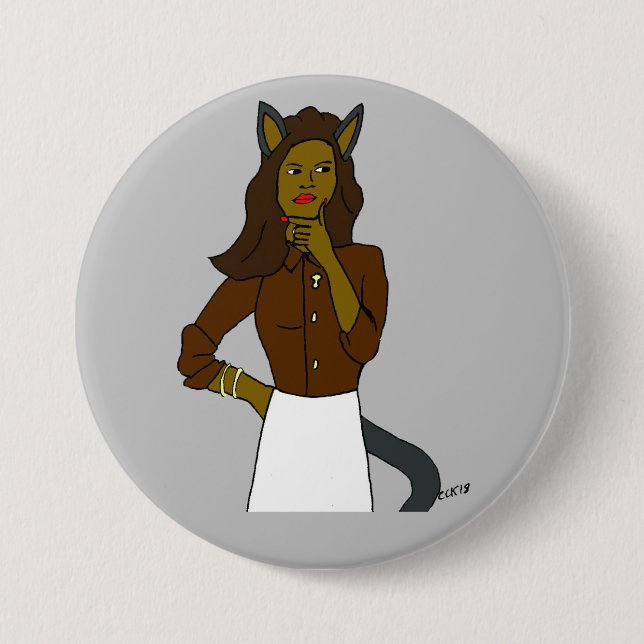 Badge Rond 7,6 Cm catgirl (Devant)