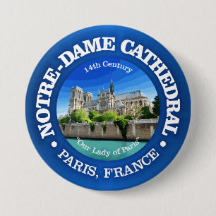 Badge Rond 7,6 Cm Cathédrale Notre-Dame (e)