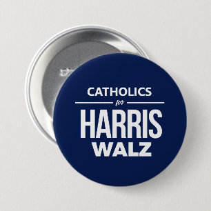 Badge Rond 7,6 Cm Catholiques pour Harris Walz