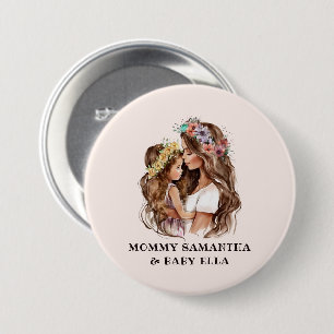 Badge Rond 7,6 Cm Caution adorable mère et fille (9)