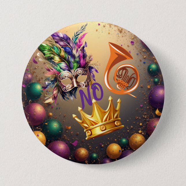 Badge Rond 7,6 Cm Celebrate Mardie Gras by Sommer Hamilton (Devant)