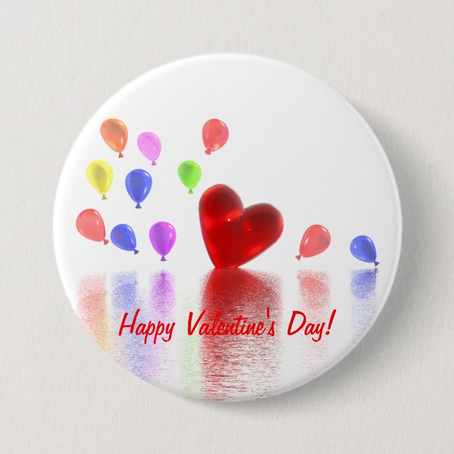 Badge Rond 7,6 Cm Célébration de la Saint Valentin (Devant)