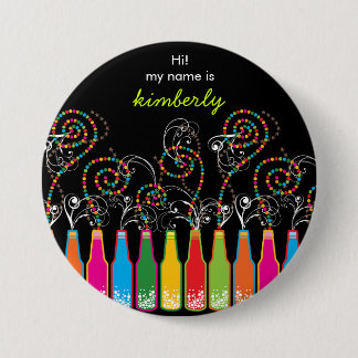 Badge Rond 7,6 Cm Célébrations pétillantes ! Bouton nommé