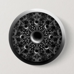 Badge Rond 7,6 Cm Céramique noir