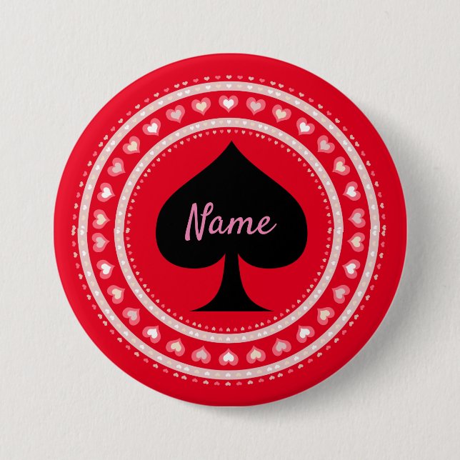 Badge Rond 7,6 Cm Cercle Coeurs Black Spade Thunder_Cove (Devant)