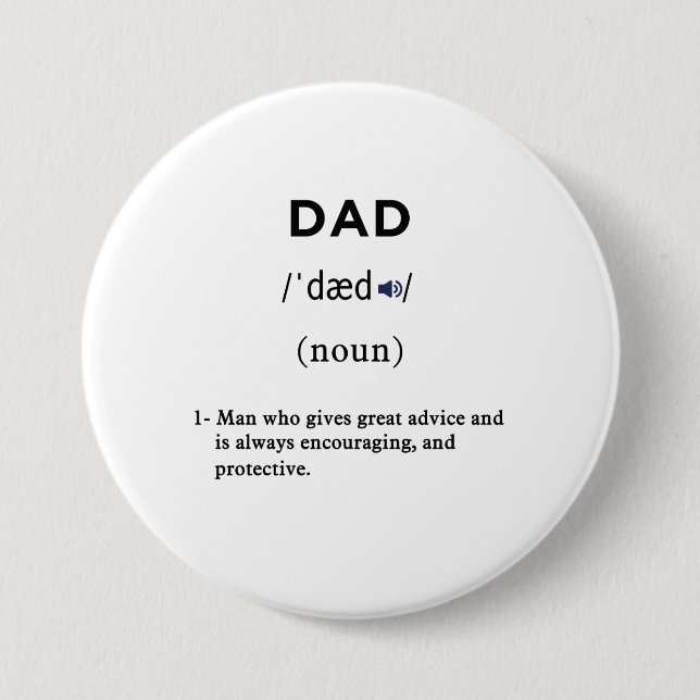 Badge Rond 7,6 Cm cercle de définition papa (Devant)