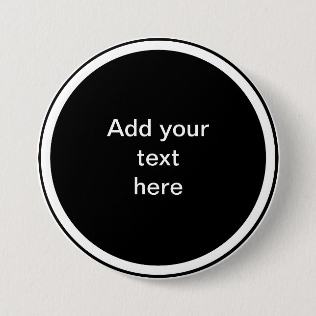 Badge Rond 7,6 Cm Cercle noir avec MODÈLE de cercle blanc, (Devant)