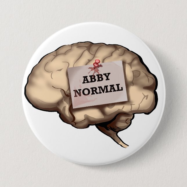 Badge Rond 7,6 Cm Cerveau de normale d'Abby (Devant)