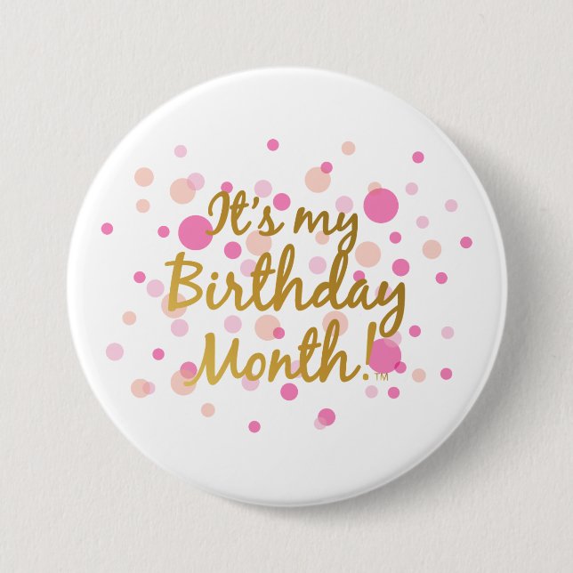 Badge Rond 7,6 Cm C'est le bouton Mon anniversaire Mois (Devant)