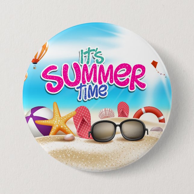 Badge Rond 7,6 Cm C'est l'été (Devant)