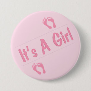 Badge Rond 7,6 Cm C'est un bouton de fille
