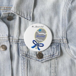 Badge Rond 7,6 Cm C'est un garçon Bouton pour nouvelle future maman 