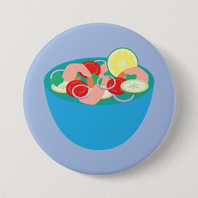 Badge Rond 7,6 Cm Ceviche de crevettes mexicain (Devant)