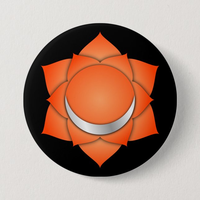 Badge Rond 7,6 Cm Chakra Orange Sacral Zen Yoga Méditation spirituel (Devant)