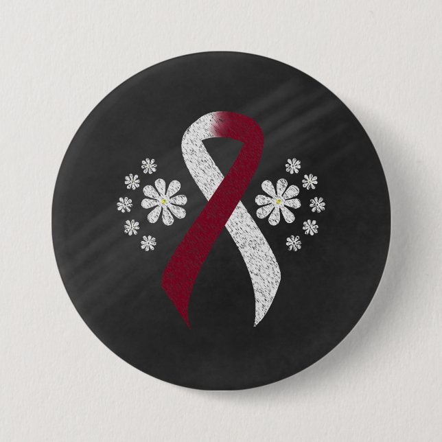 Badge Rond 7,6 Cm Chalkboard Burgundy et ivoire Ruban (Devant)