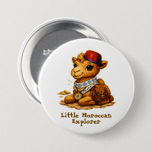 Badge Rond 7,6 Cm Chameau Explorateur Marocain Personnalisé – Mignon