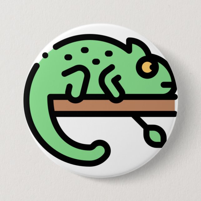 Badge Rond 7,6 Cm Chameleon (Devant)